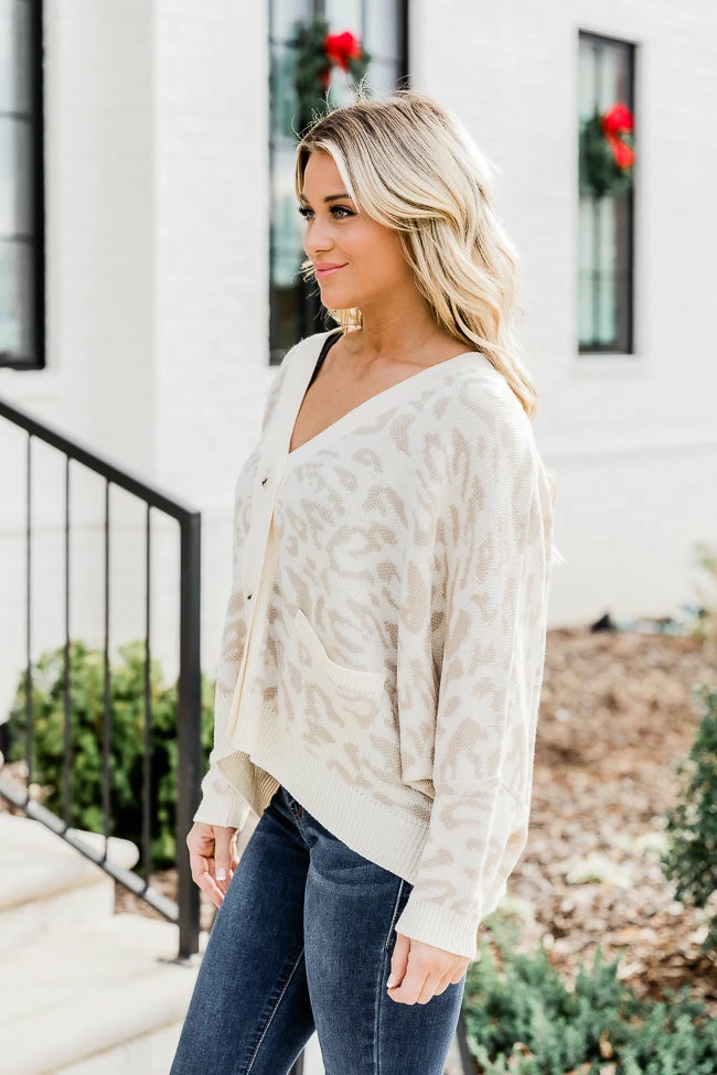 Best reviews of π Pink Lily See It Differently Beige And Ivory Leopard Print Cardigan β¨ - Image 9
