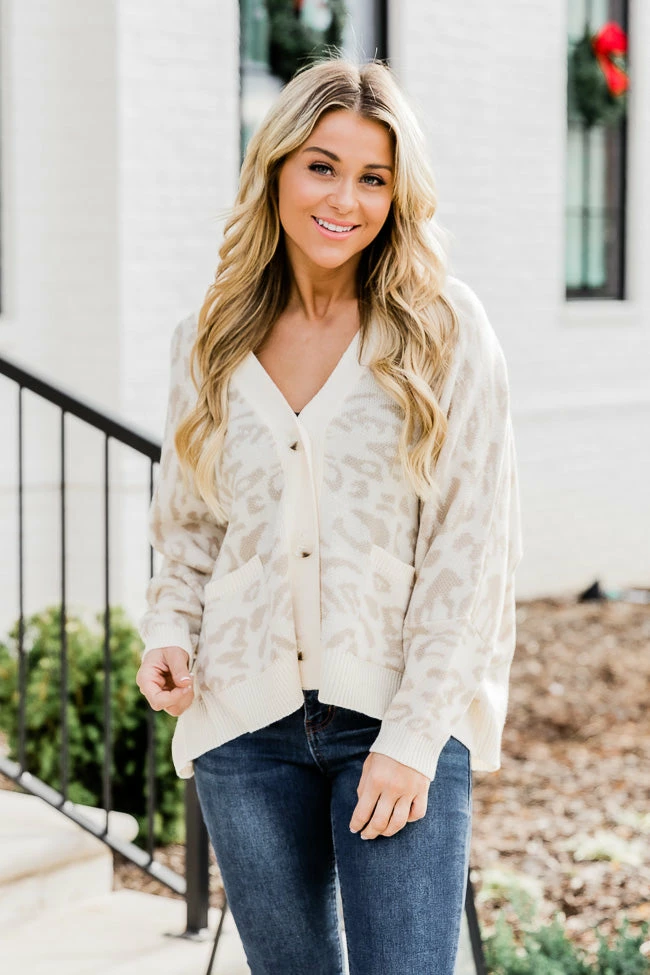 Best reviews of π Pink Lily See It Differently Beige And Ivory Leopard Print Cardigan β¨ - Image 8