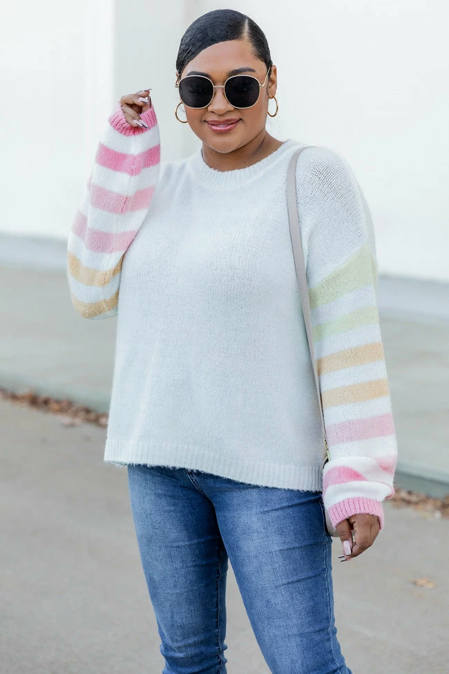 New π Pink Lily Make It Yours Multicolor Striped Sweater π - Image 2