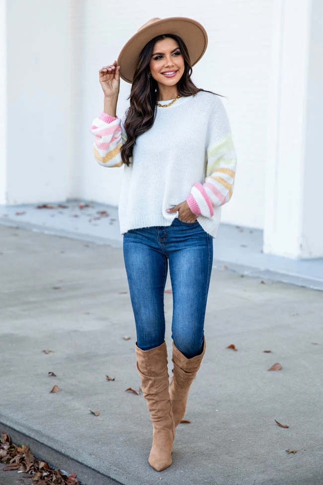 New π Pink Lily Make It Yours Multicolor Striped Sweater π - Image 7