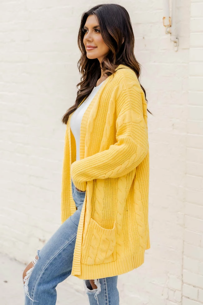 Outlet 𧨠Pink Lily Won't Change My Heart Yellow Cardigan βοΈ - Image 8