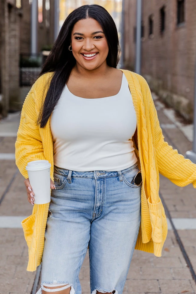 Outlet 𧨠Pink Lily Won't Change My Heart Yellow Cardigan βοΈ - Image 2