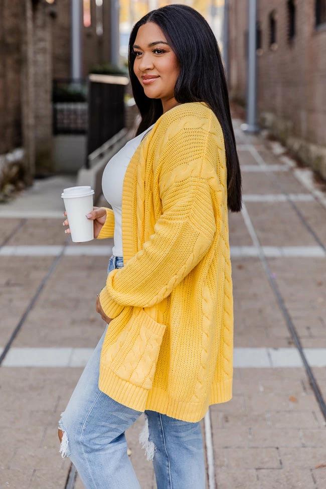 Outlet 𧨠Pink Lily Won't Change My Heart Yellow Cardigan βοΈ - Image 4