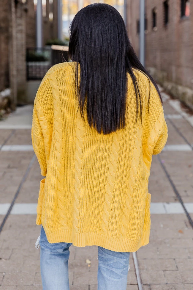 Outlet 𧨠Pink Lily Won't Change My Heart Yellow Cardigan βοΈ - Image 5