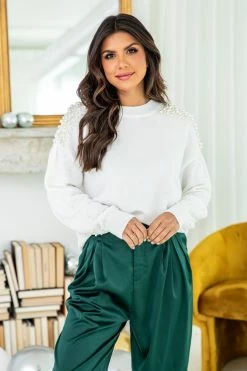 Brand new 🥰 Pink Lily The Story Of Us White Pearl Detail Sweater 💯