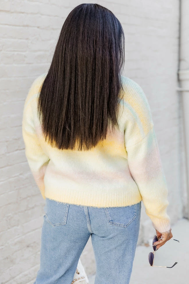 Budget π― Pink Lily Feel The Joy Yellow Ombre Sweater π - Image 8