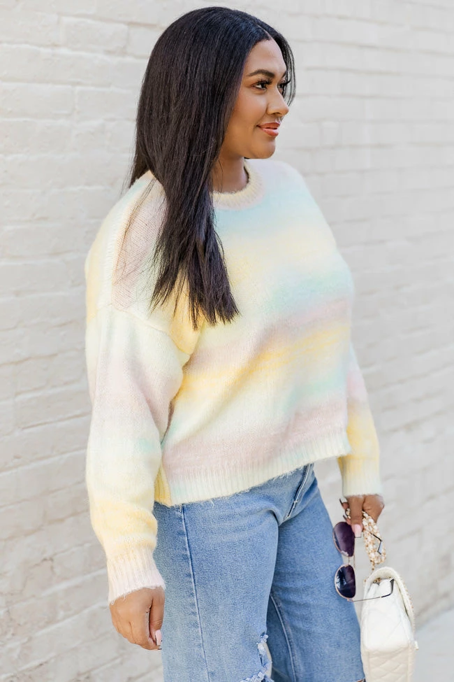 Budget π― Pink Lily Feel The Joy Yellow Ombre Sweater π - Image 7