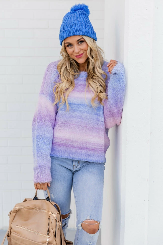 Top 10 🧨 Pink Lily Feel The Joy Purple Ombre Sweater 🎁
