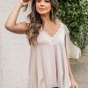 Promo 😍 Pink Lily Leaving Town Mocha Lace Trim Knit Tank FINAL SALE ✨