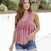 Cheapest 🎁 Pink Lily The Real You Mauve Tiered Tank Top FINAL SALE 😍