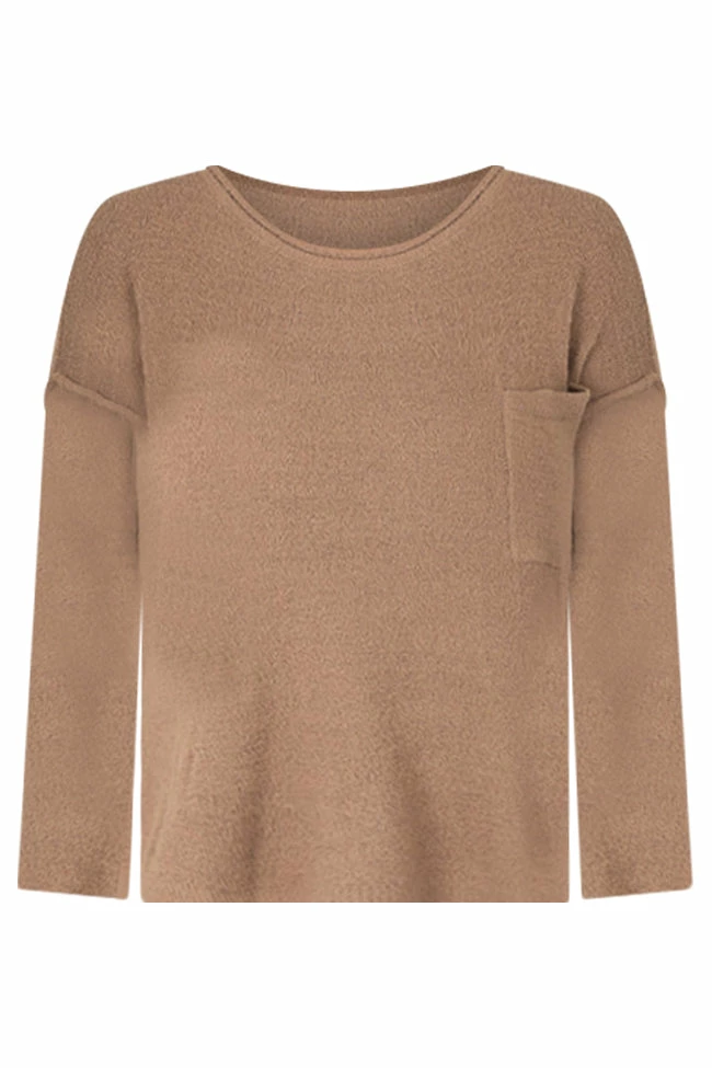 Best Pirce 🛒 Pink Lily All I Know So Far Tan Pocketed Fuzzy Sweater ⌛ - Image 18