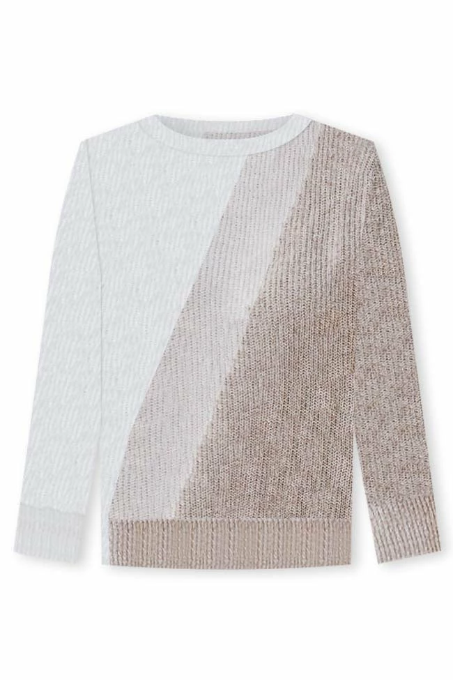 Budget 🤩 Pink Lily Cozy Up To You Brown Colorblock Crewneck Sweater ❤️ - Image 17