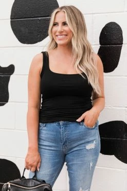 Deals ๐ Komfy Black Tank - Krista X Pink Lily ๐