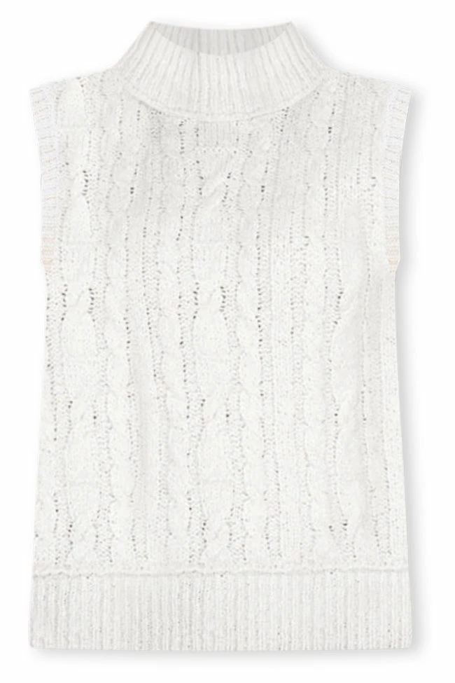 Discount 👍 Pink Lily Refreshing Feelings Beige Cable Knit Sweater Tank 😍 - Image 14