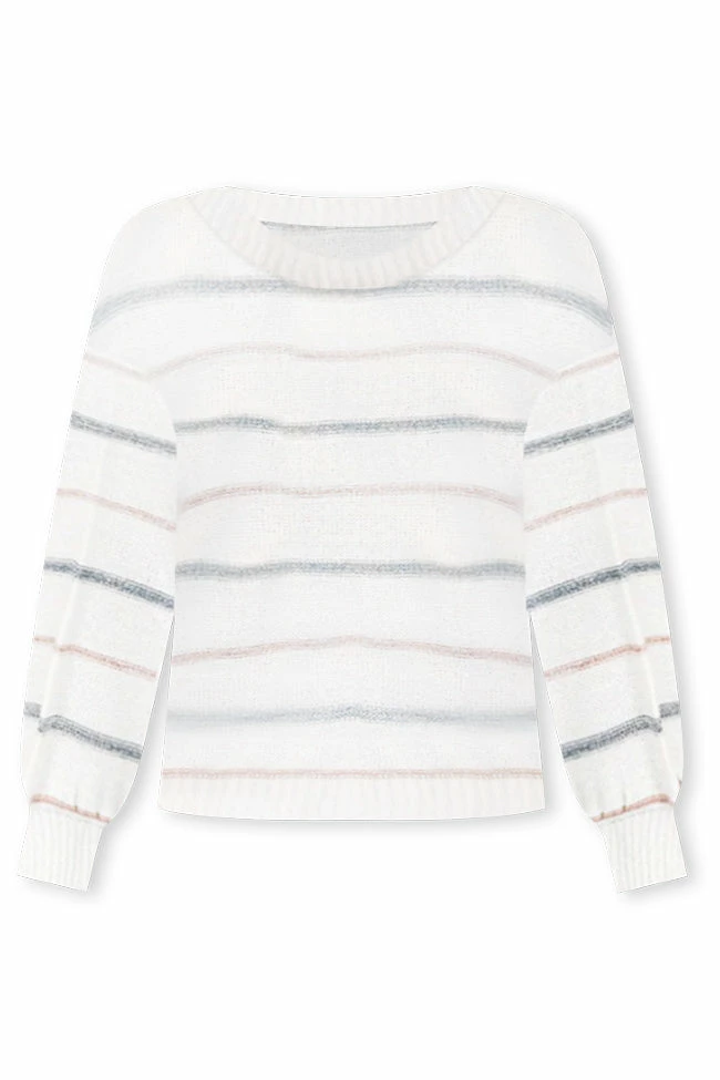 New ๐ Pink Lily Thinking About You Multicolored Striped Crew Neck Sweater ๐ - Image 19