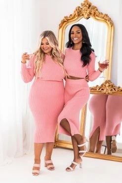 Wholesale ✨ Pink Lily Say The Words Pink Cropped Sweater FINAL SALE 🌟