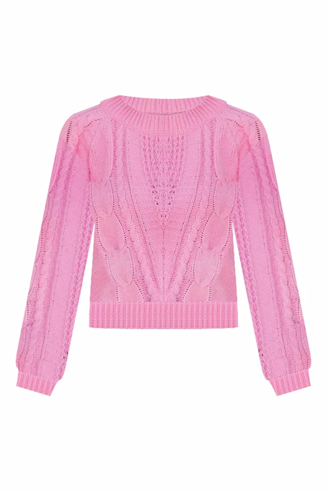 Discount ๐ Pink Lily Feeling Close To You Pink Wide Neck Chenille Sweater ๐ฅ - Image 11